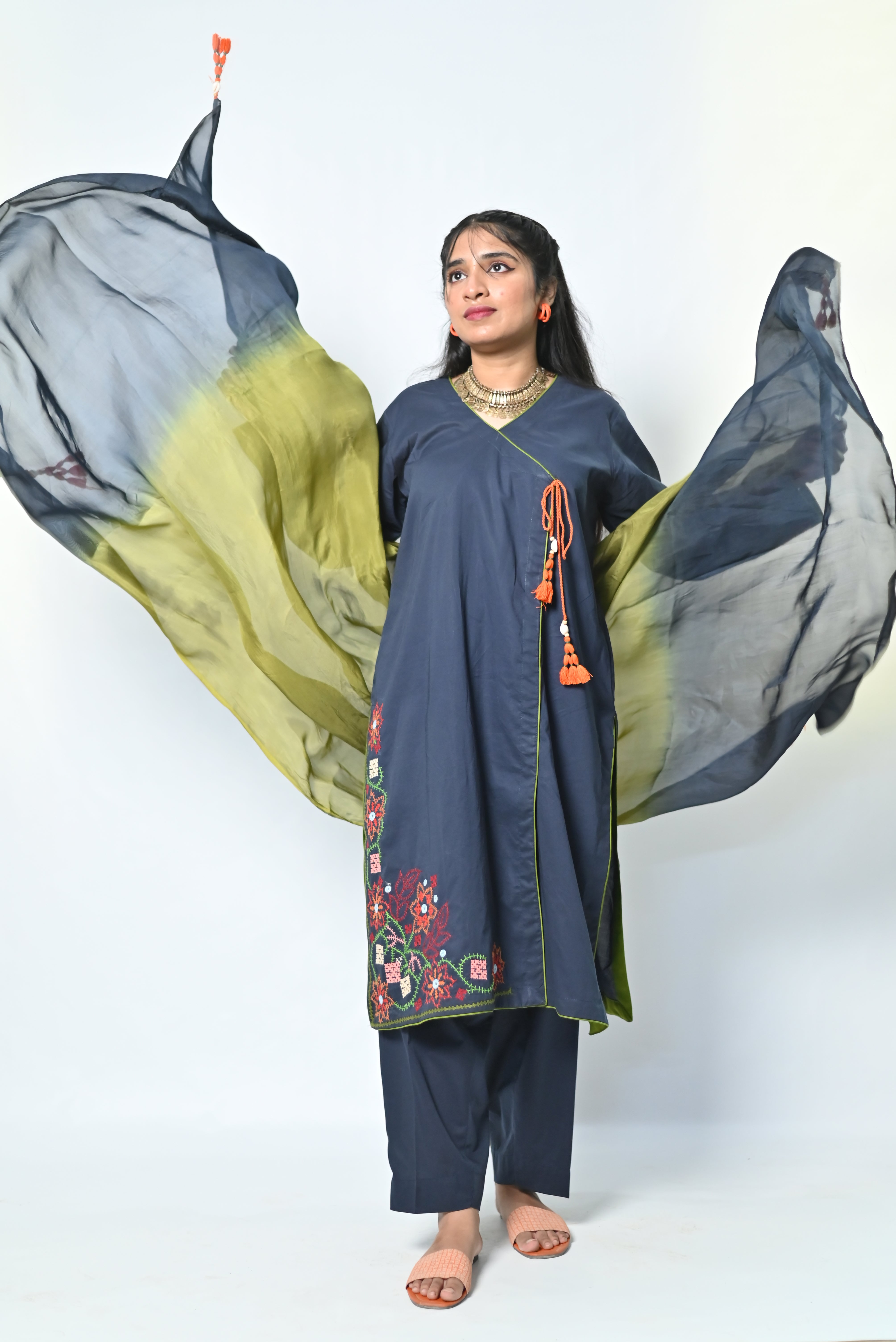 Aangan – Navy Blue Anghrakha