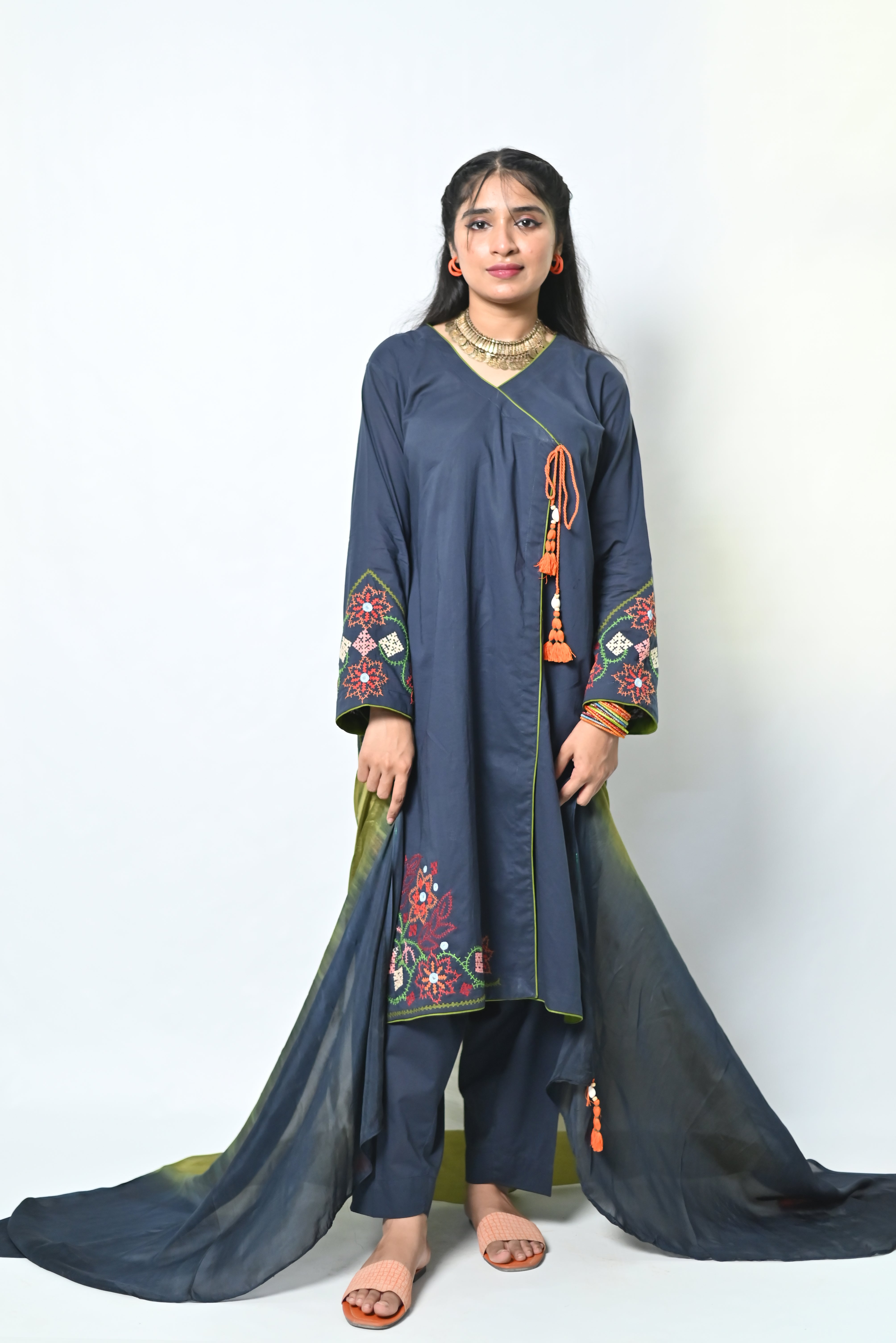 Aangan – Navy Blue Anghrakha